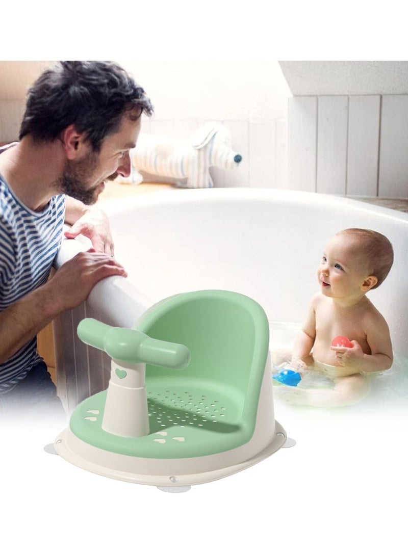 عام كرسي استحمام للأطفال مانع للانزلاق، بتصميم يسمح بمرور الهواء، آمن ومريح، مناسب للأطفال الرضع، مزود بأكواب شفط متينة، كرسي استحمام محمول بلون أخضر منعش للأطفال من عمر 0-3 سنوات - Image 3